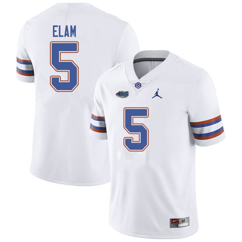 NCAA Florida Gators Kaiir Elam Men's #5 Jordan Brand White Stitched Authentic College Football Jersey NPA4064PY